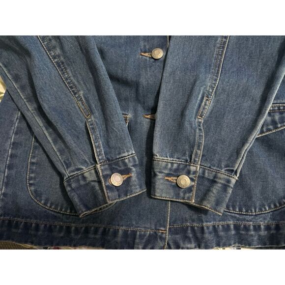 Gap button up cotton medium wash denim jacket - Picture 4 of 6